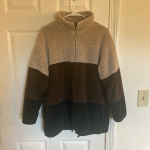 Color Block Full-Zip High Pile Larry Levine Fleece